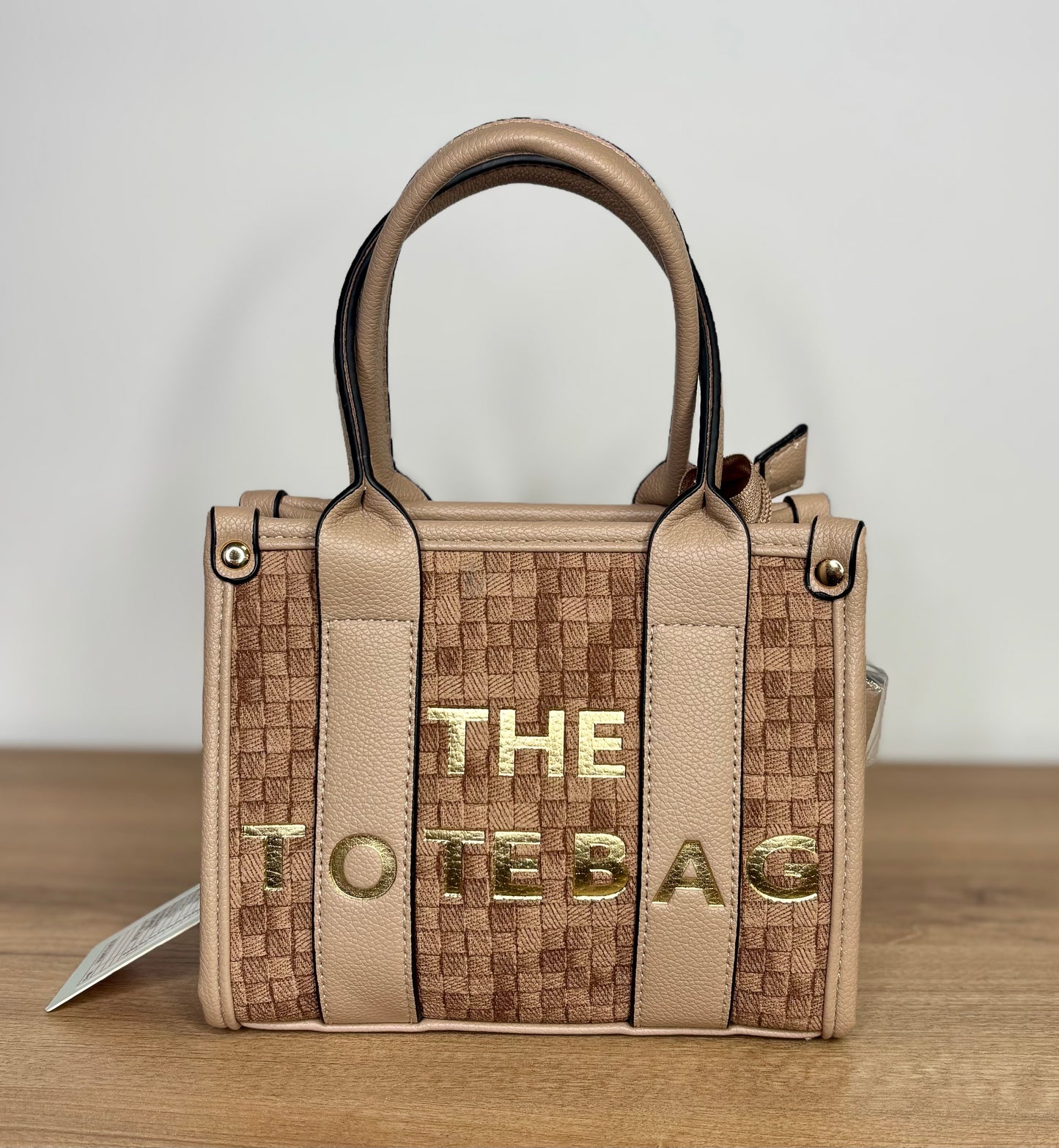 Mini tan tote bag