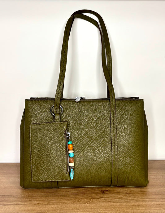 Green shoulder bag