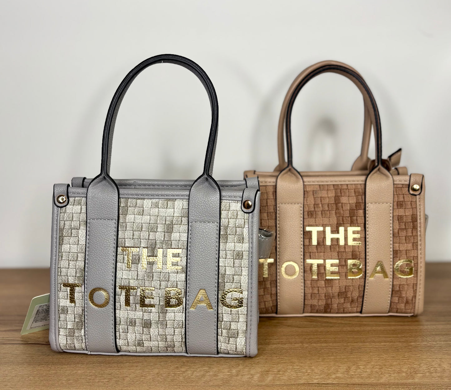 Mini grey tote bag