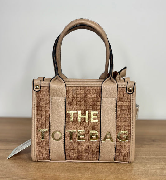 Mini tan tote bag