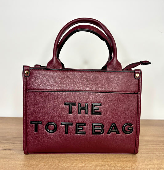 Burgundy tote bag
