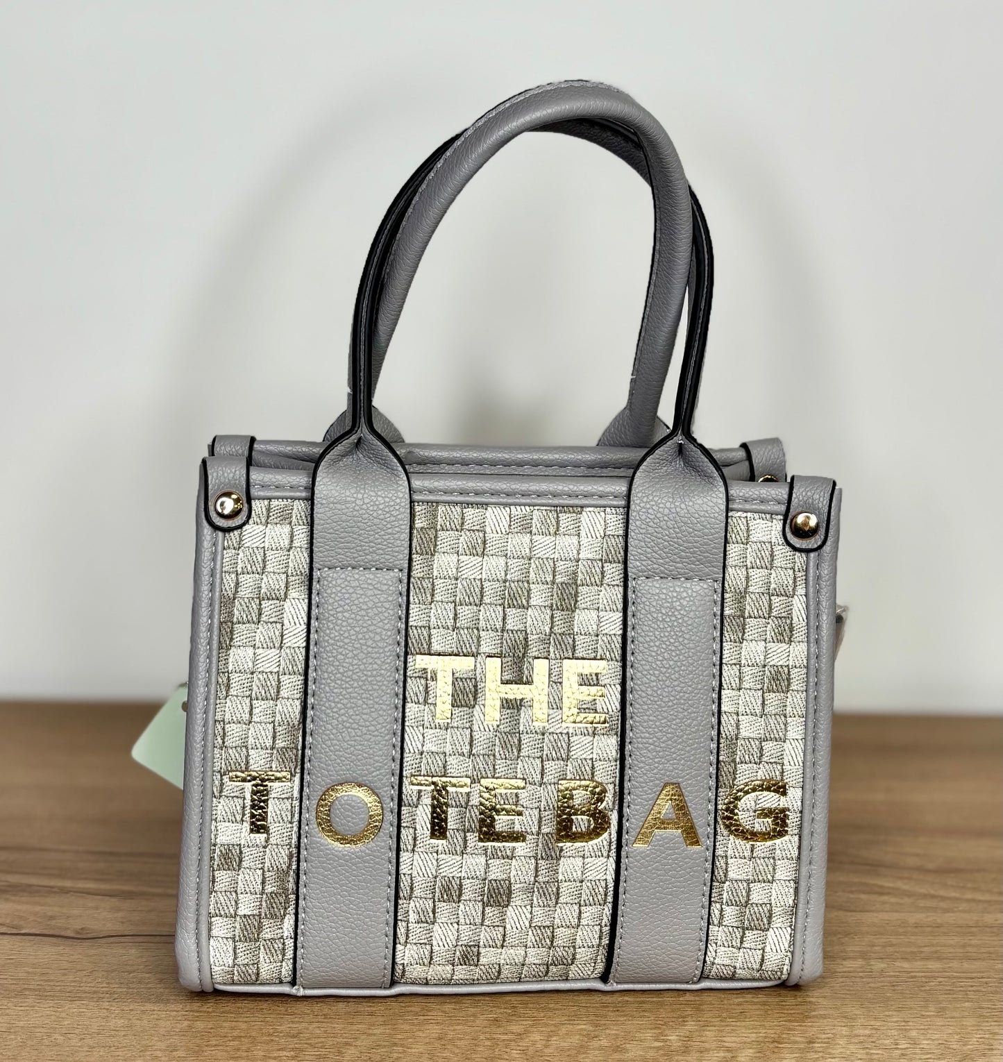 Mini grey tote bag