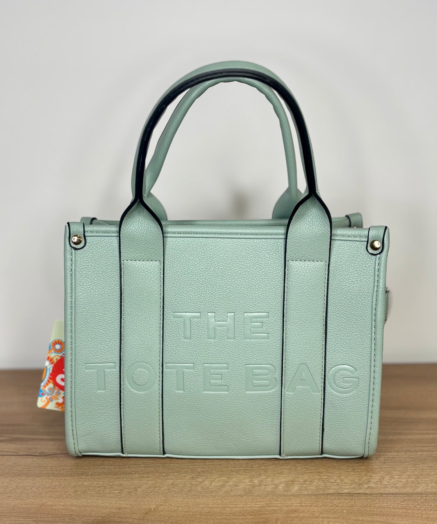 Medium sage green tote bag