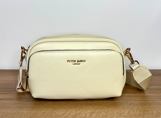Peter James cross body bag- cream